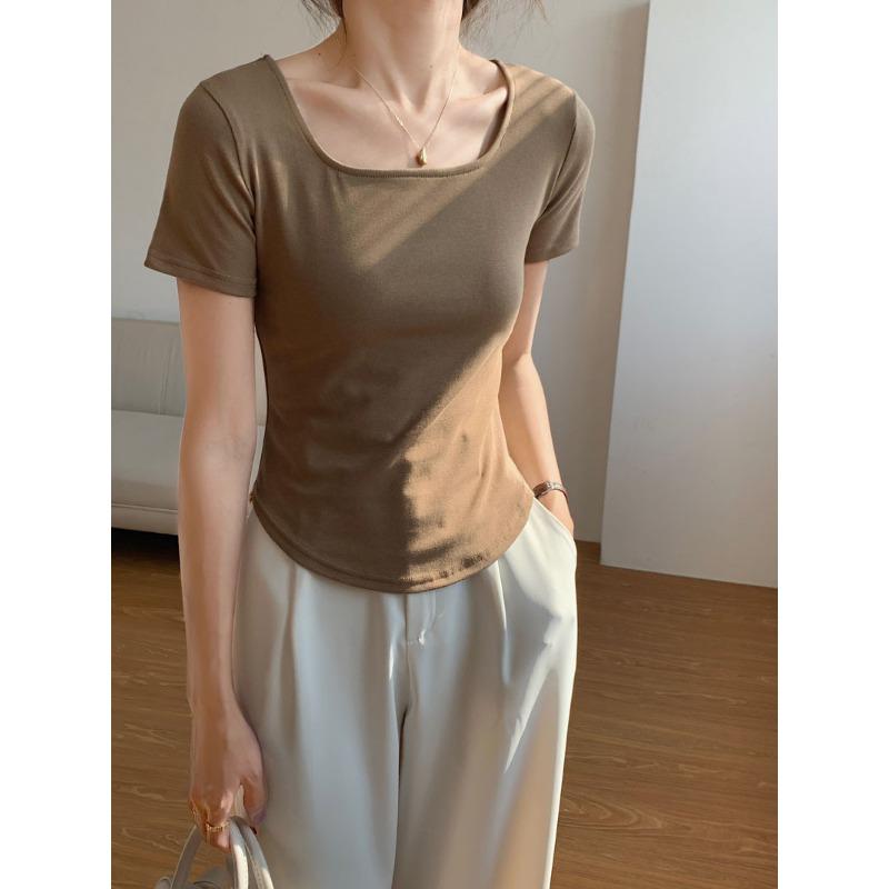 260g Pure Cotton T-shirt for Women s Summer Short-sleeved New Irregular Curved Slim Fit U-neck Base Top 2XL
260g Pure Cotton T-shirt for Women s Summer Short-sleeved New Irregular Curved Slim Fit U-neck Base Top 2XL