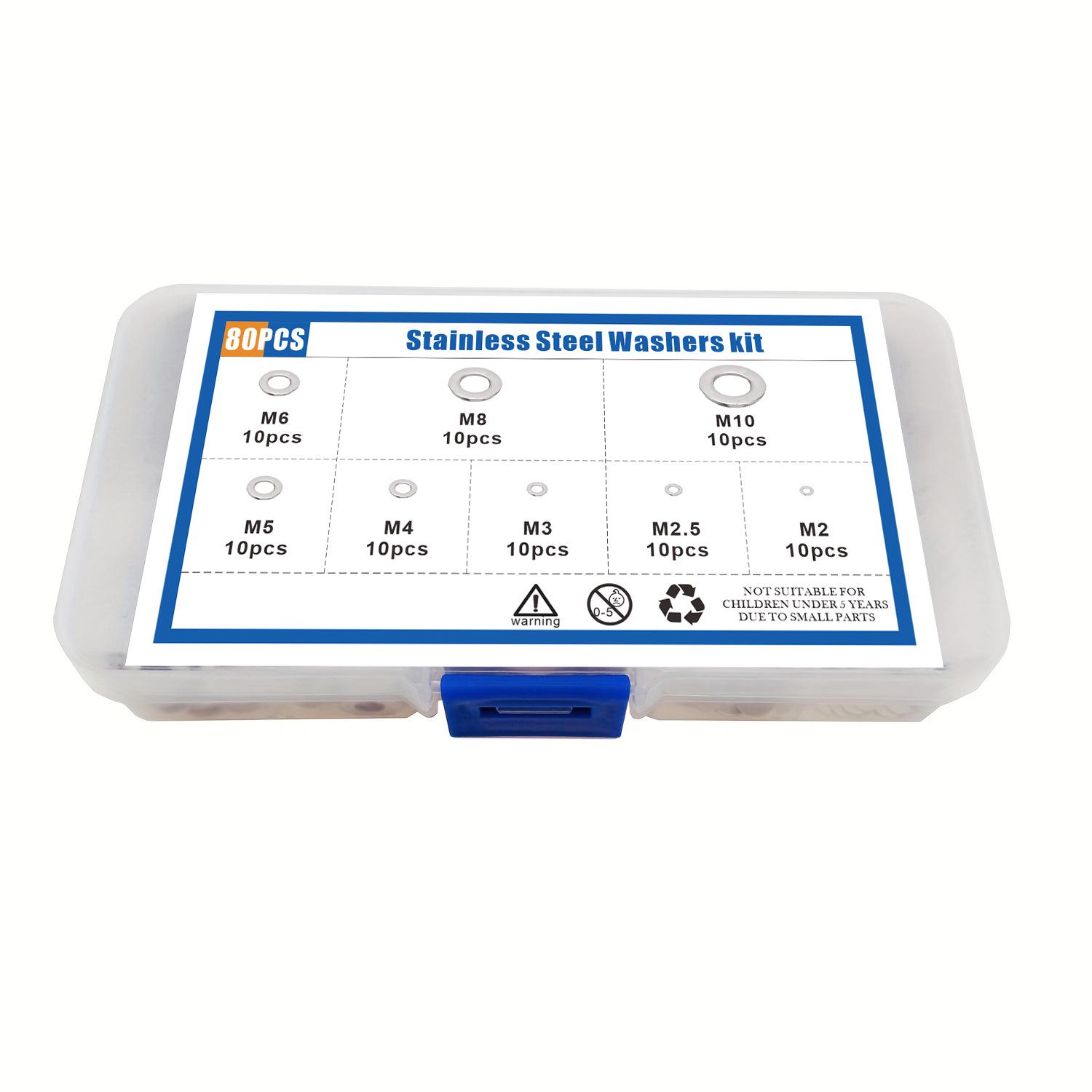 Комплект плоских шайб из нержавеющей стали 304: 180/360/580 Штук
Комплект плоских шайб из нержавеющей стали 304: 180/360/580 Штук
