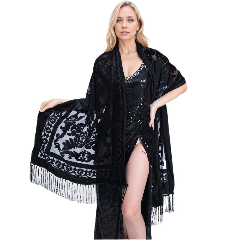 Ethnic Style Chinese Dress Shawl Versatile Use Velvet Scarf Conditioner Shawl Cultural Events чорний
Ethnic Style Chinese Dress Shawl Versatile Use Velvet Scarf Conditioner Shawl Cultural Events чорний