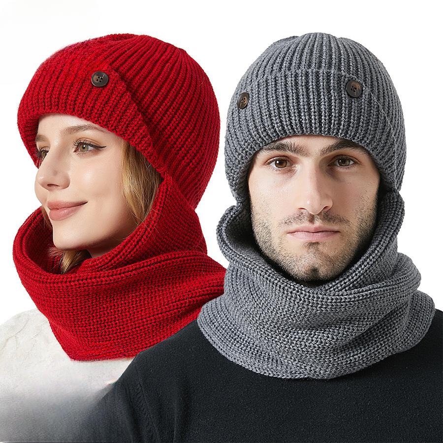 Button Turn-up Solid Color Hat Scarf One-piece Knitted Hat Men and Women Outdoor Warm Wool Hat M(56-58cm) бежевий
Button Turn-up Solid Color Hat Scarf One-piece Knitted Hat Men and Women Outdoor Warm Wool Hat M(56-58cm) бежевий
