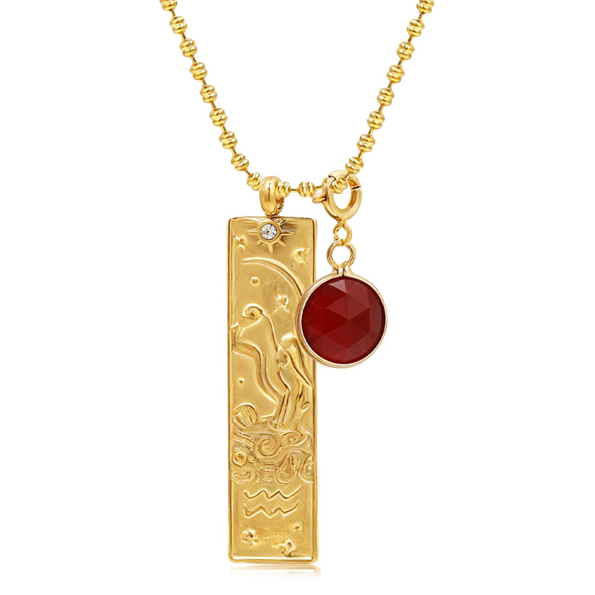 Plated Rectangular 12 Zodiac Signs Pendant Necklace with Natural Birthstones Stainless Steel Zircon for Men and Women
Plated Rectangular 12 Zodiac Signs Pendant Necklace with Natural Birthstones Stainless Steel Zircon for Men and Women