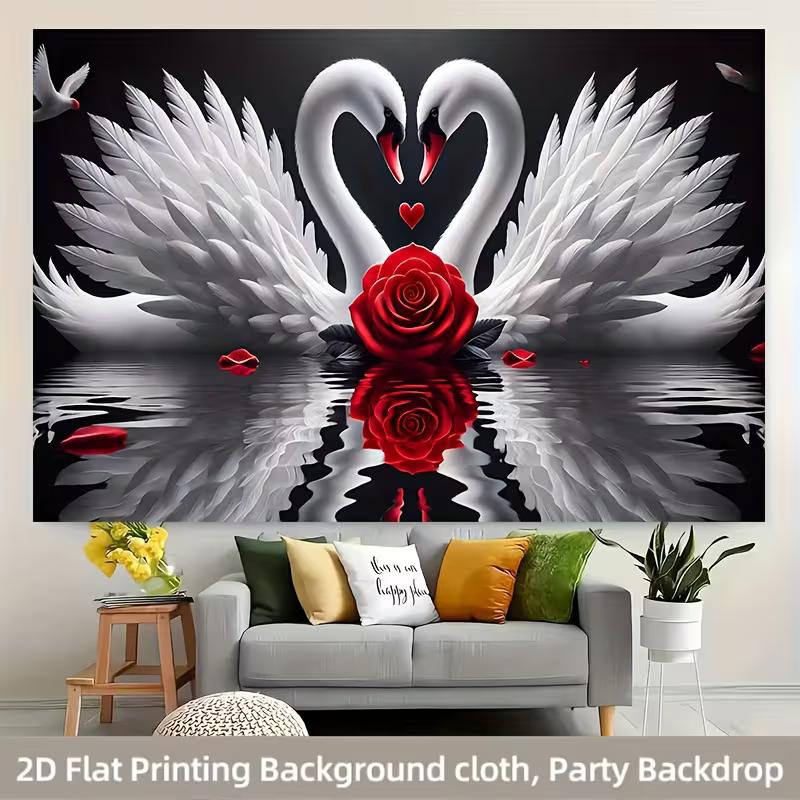 2D Elegant Swan & Red Rose Background for Home & Party Decoration 47.2x31.5inch/120*80cm
2D Elegant Swan & Red Rose Background for Home & Party Decoration 47.2x31.5inch/120*80cm