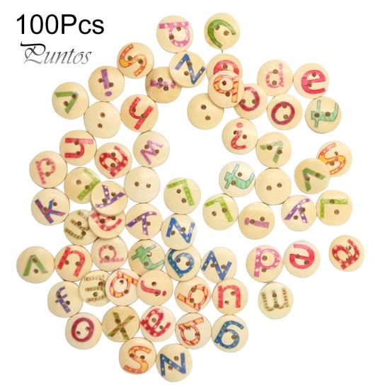 100 шт., 15 мм, деревянные пуговицы с буквенным принтом и двумя отверстиями для шитья, поделок для скрапбукинга
100 шт., 15 мм, деревянные пуговицы с буквенным принтом и двумя отверстиями для шитья, поделок для скрапбукинга