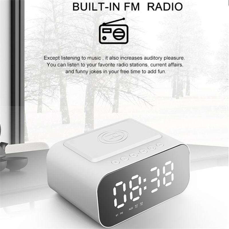 BT510 Rechargeable Bluetooth-compatible Speaker Music Loudspeaker LED Digital Alarm Clock Phone Wireless Charger White
BT510 Rechargeable Bluetooth-compatible Speaker Music Loudspeaker LED Digital Alarm Clock Phone Wireless Charger White