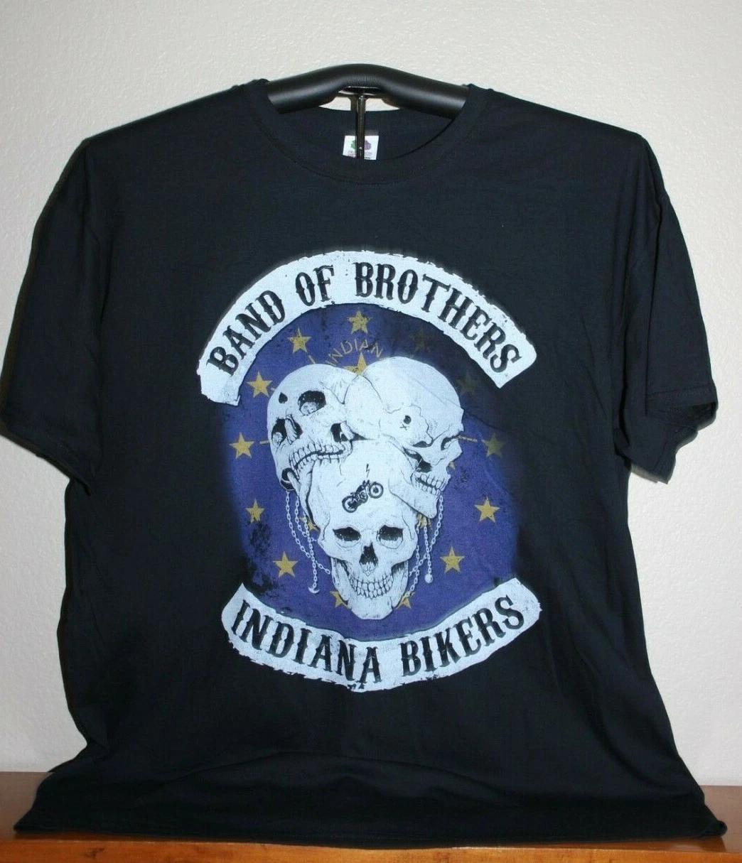BAND OF BROTHERS- INDIANA BIKERS 100% Cotton T-shirt Mens Tees Top, XXL/ 2XL in Black M
BAND OF BROTHERS- INDIANA BIKERS 100% Cotton T-shirt Mens Tees Top, XXL/ 2XL in Black M