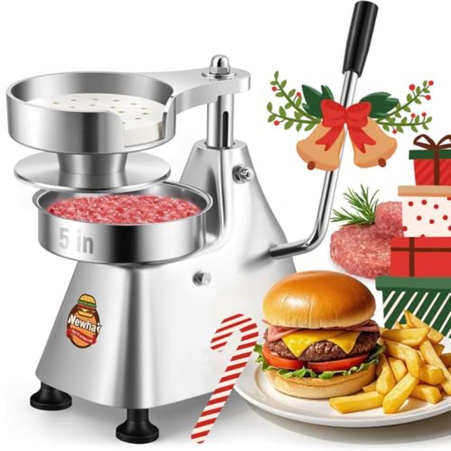 5-inch Commercial Burger Patty Maker Stainless Steel Hamburger Press with 400 Pcs Patty Papers for Beef Pork Chicken Patty in S United States
5-inch Commercial Burger Patty Maker Stainless Steel Hamburger Press with 400 Pcs Patty Papers for Beef Pork Chicken Patty in S United States