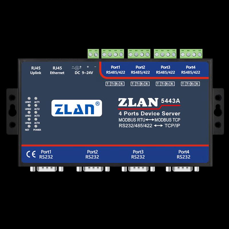 ZLAN Industrial 4-Port Serial Server & Modbus Gateway
ZLAN Industrial 4-Port Serial Server & Modbus Gateway