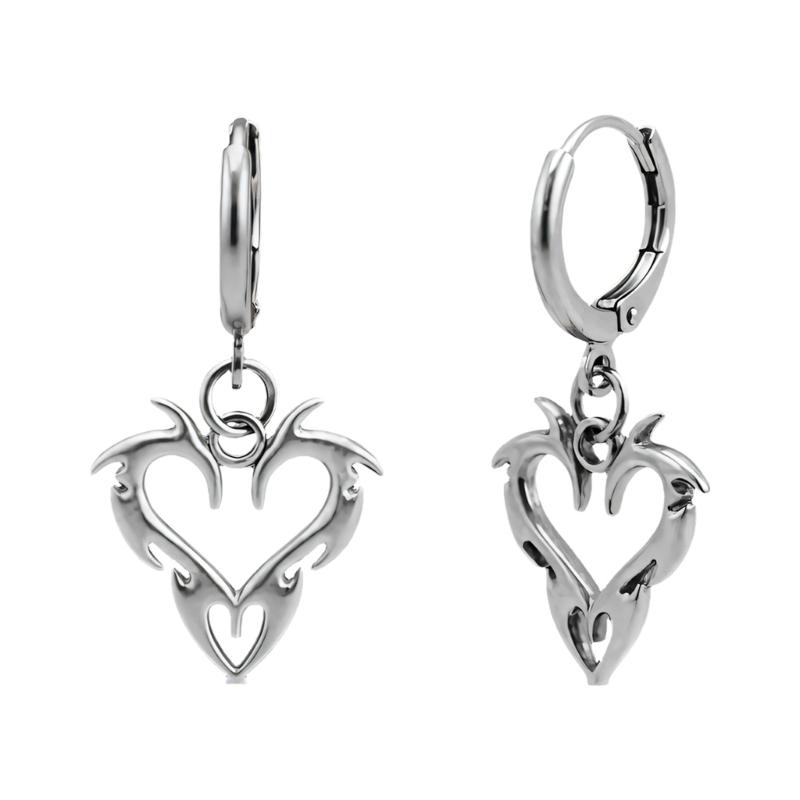 Unique Heart Ear Pendant Gothic Jewelry Stainless Steel Texture Party Accessory Pendant Earrings Suitable for Unisex Use
Unique Heart Ear Pendant Gothic Jewelry Stainless Steel Texture Party Accessory Pendant Earrings Suitable for Unisex Use
