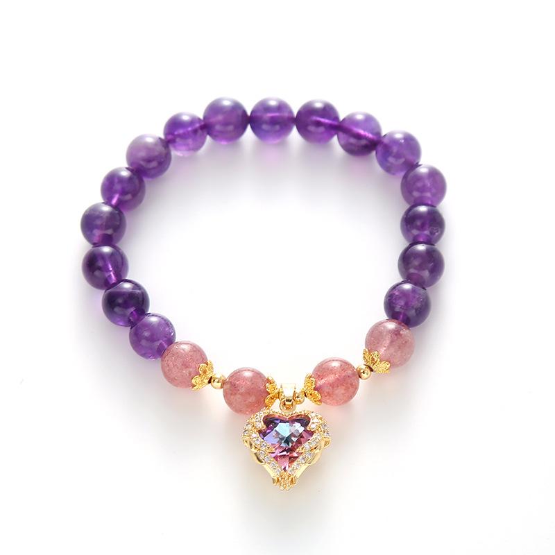 Natural Amethyst Strawberry Crystal Bracelet Ocean Heart Crystal Bangles Women Fashion Jewelry accessories Gift фиолетовый
Natural Amethyst Strawberry Crystal Bracelet Ocean Heart Crystal Bangles Women Fashion Jewelry accessories Gift фиолетовый
