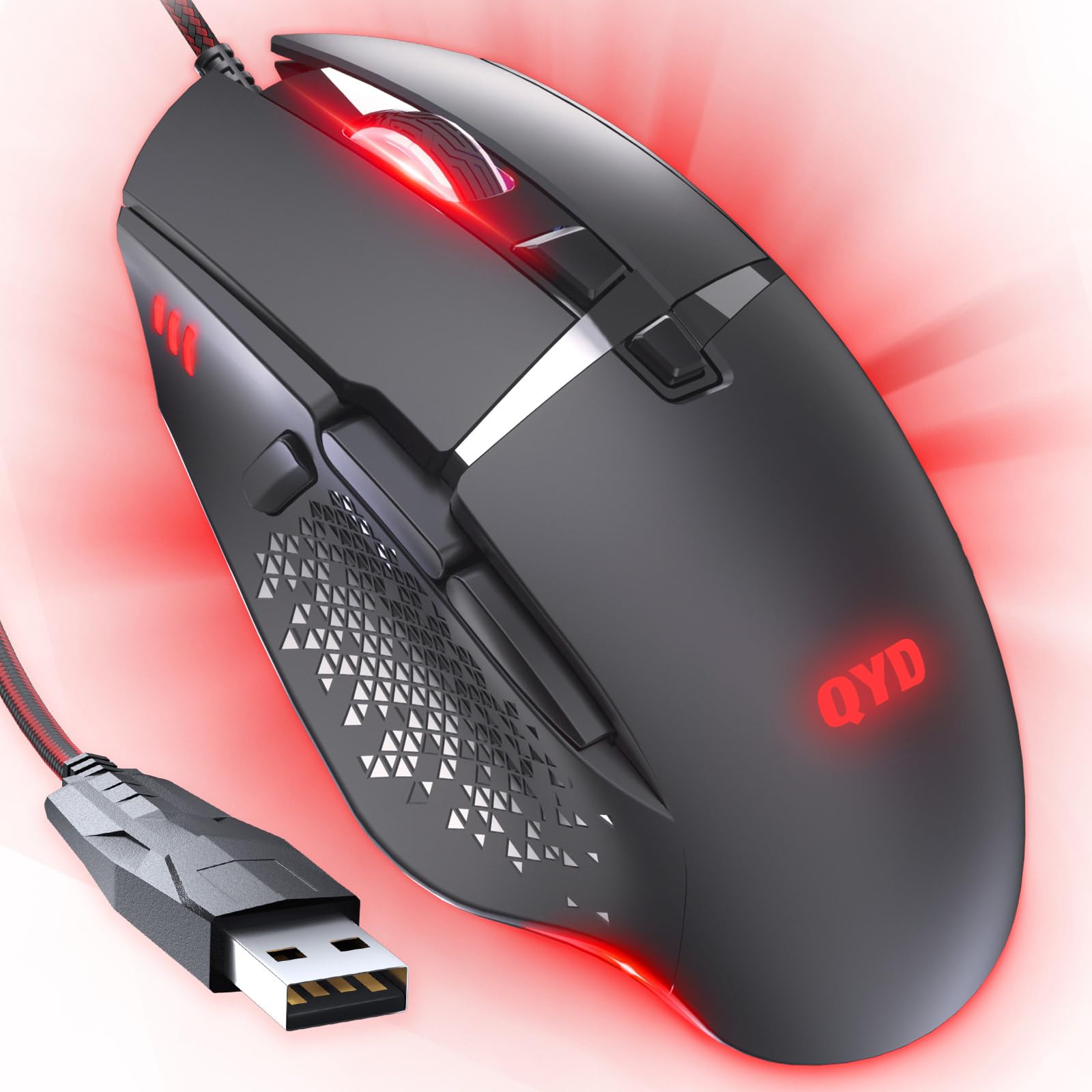 QYD Q309 PRO Wired Gaming 12800 Adjustable Ergonomic USB Gaming Suitable for Large 8 Programmable LED Breathing RGB Mouse for Windows Mac and Braided чорний
QYD Q309 PRO Wired Gaming 12800 Adjustable Ergonomic USB Gaming Suitable for Large 8 Programmable LED Breathing RGB Mouse for Windows Mac and Braided чорний