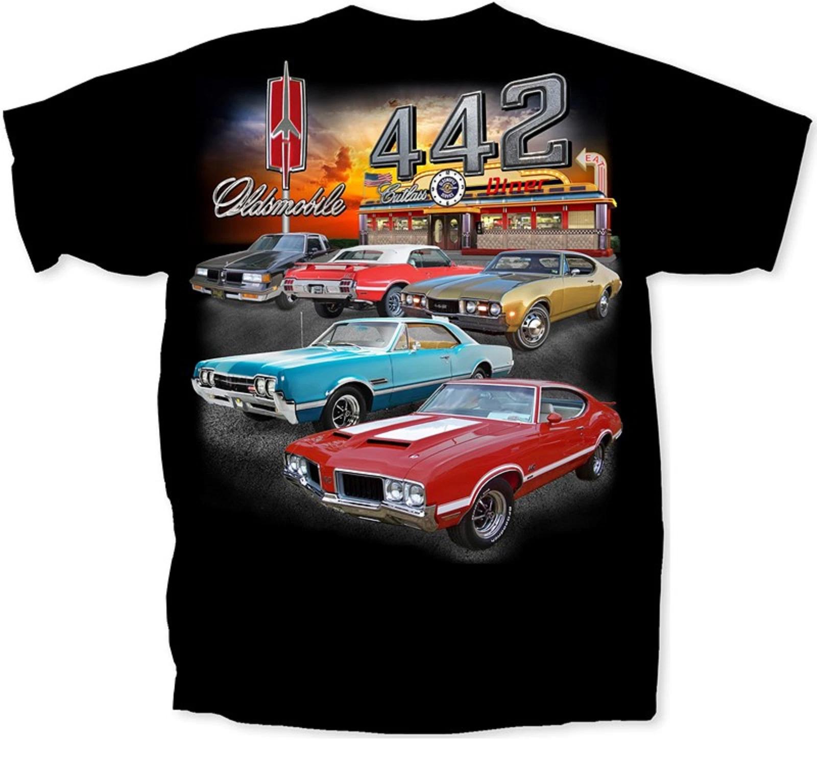 Oldsmobile Cutlass T-Shirt - Black 442 Diner Scene w/ Multiple Cars S
Oldsmobile Cutlass T-Shirt - Black 442 Diner Scene w/ Multiple Cars S