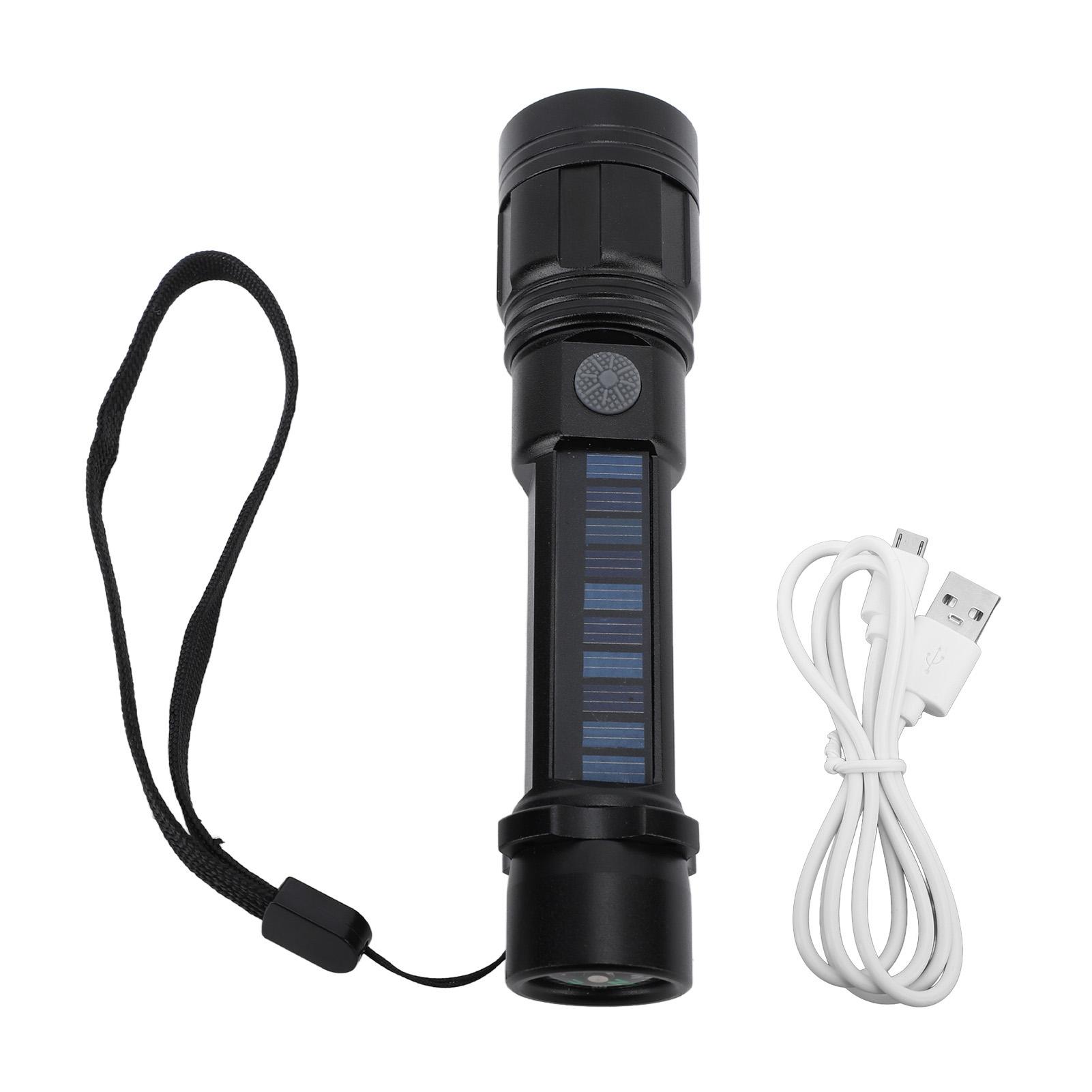 LED Flashlight Zoomable 3 Light Modes USB Or Solar Charge Compass Design Bright Flashlight for
LED Flashlight Zoomable 3 Light Modes USB Or Solar Charge Compass Design Bright Flashlight for