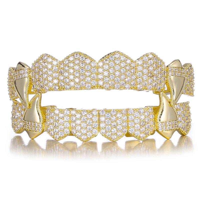 Hip Hop Full CZ Stones Teeth Grillz Caps Cubic Zircon Iced Out Micro Pave Top&Bottom Charm Grills For Men Women Jewelry
Hip Hop Full CZ Stones Teeth Grillz Caps Cubic Zircon Iced Out Micro Pave Top&Bottom Charm Grills For Men Women Jewelry