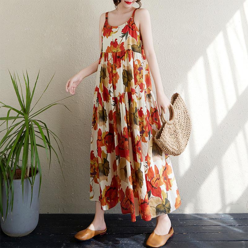 2025 Summer Cotton Linen Patchwork Long Dress - Slimming Loose Fit One Size
2025 Summer Cotton Linen Patchwork Long Dress - Slimming Loose Fit One Size