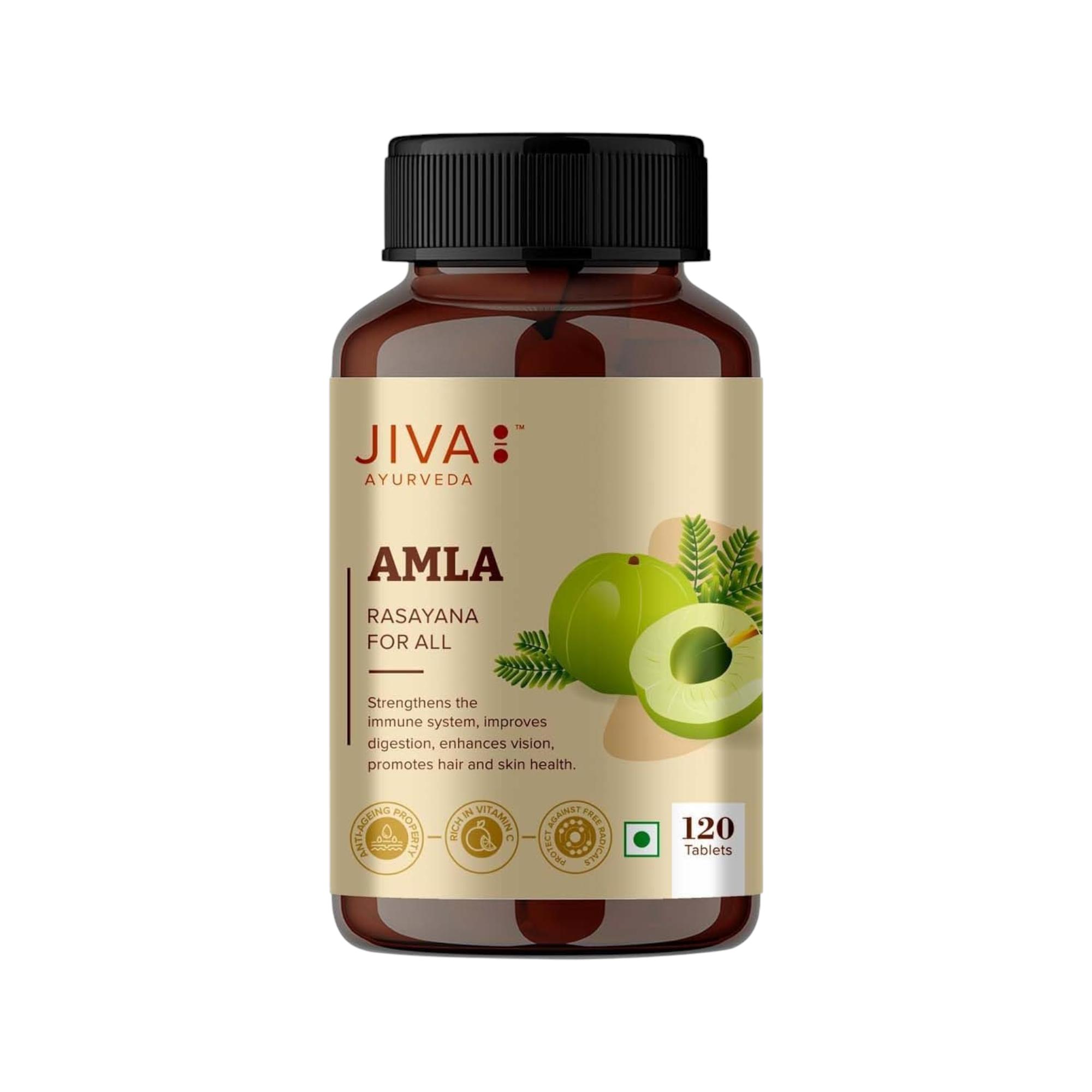 Jiva Amla Tablets 120 Count Pack of 1 Rich Antioxidant Support Natural Vitamin C for Health
Jiva Amla Tablets 120 Count Pack of 1 Rich Antioxidant Support Natural Vitamin C for Health