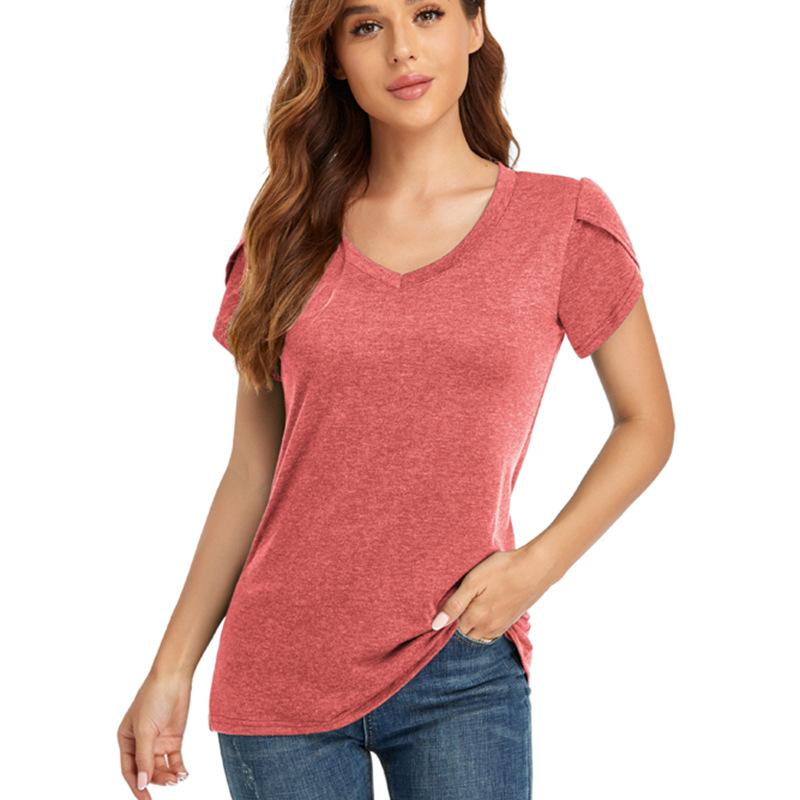 Літня жіноча футболка Однотонна футболка з v-подібним вирізом і короткими рукавами Вільний повсякденний топ XL рожевий
Літня жіноча футболка Однотонна футболка з v-подібним вирізом і короткими рукавами Вільний повсякденний топ XL рожевий