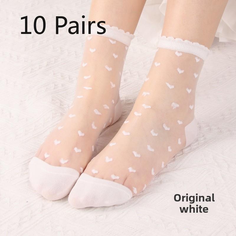 10 Pairs Socks Spring/summer Thin Fashion Thin Crystal Silk Midtube Women s Socks Cool Transparent Love Glass Stockings 10 Pairs белый
10 Pairs Socks Spring/summer Thin Fashion Thin Crystal Silk Midtube Women s Socks Cool Transparent Love Glass Stockings 10 Pairs белый