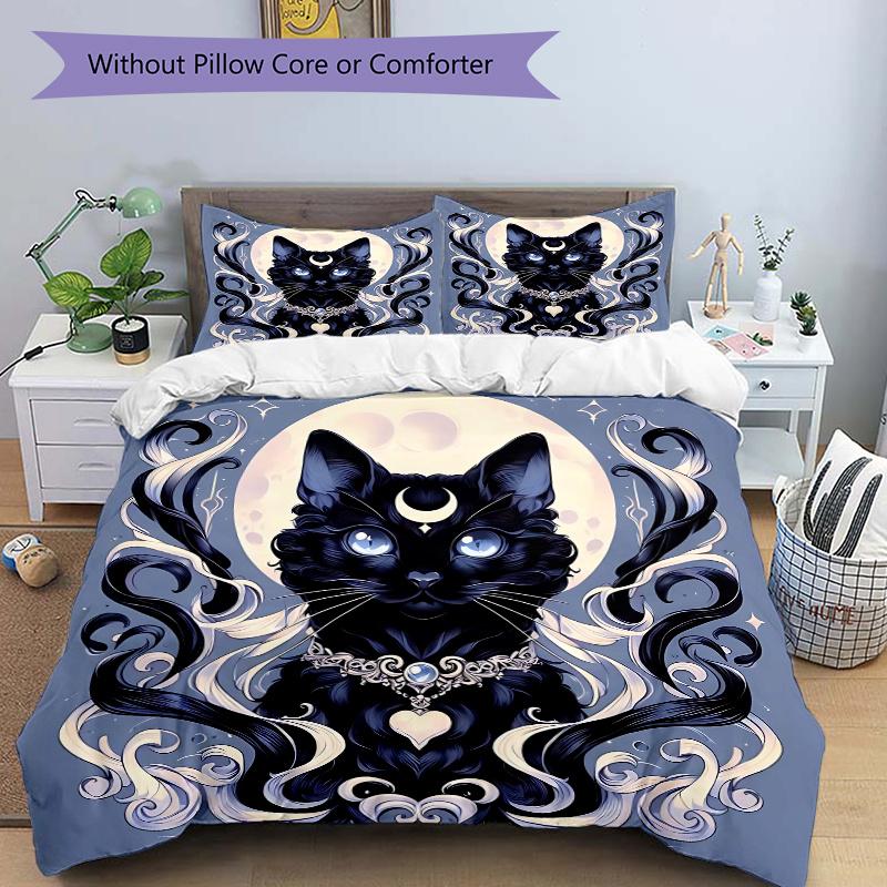 3pcs Moonlight Black Cat Quilt Set Cartoon Themed Bed Quilt Set Lovely Character Bedroom Decor Bed Quilt Set Four Seasons (1 Cover + 2Pillowcase 135x200cm
3pcs Moonlight Black Cat Quilt Set Cartoon Themed Bed Quilt Set Lovely Character Bedroom Decor Bed Quilt Set Four Seasons (1 Cover + 2Pillowcase 135x200cm