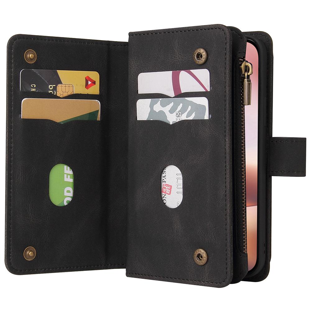 For iPhone 16 Plus Zipper Wallet Case with 15 Card Slots and Strap Leather Phone Cover Black
For iPhone 16 Plus Zipper Wallet Case with 15 Card Slots and Strap Leather Phone Cover Black