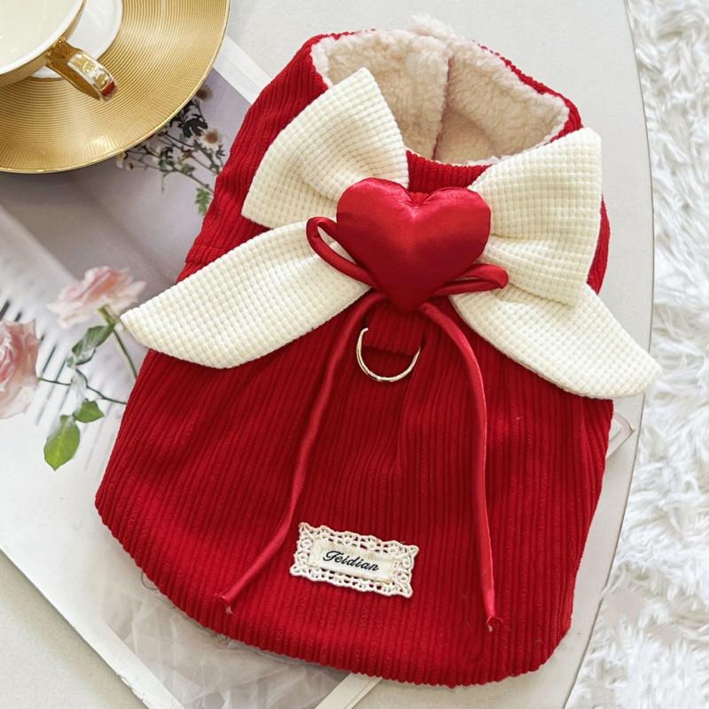 Cute Heart Big Bow Corduroy Dog Dress Thick Warm Pet Apparel Winter Dog Clothes Puppy Small Dog Costume Apparel Pet Dresses Coat XXS червоний
Cute Heart Big Bow Corduroy Dog Dress Thick Warm Pet Apparel Winter Dog Clothes Puppy Small Dog Costume Apparel Pet Dresses Coat XXS червоний