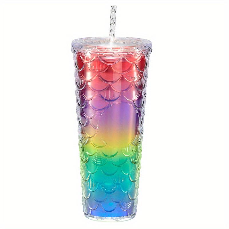 Large Capacity Colorful Laser Double-layer Straw Cup, Fish Scale Plastic Water Cup, Durian Cup
Large Capacity Colorful Laser Double-layer Straw Cup, Fish Scale Plastic Water Cup, Durian Cup