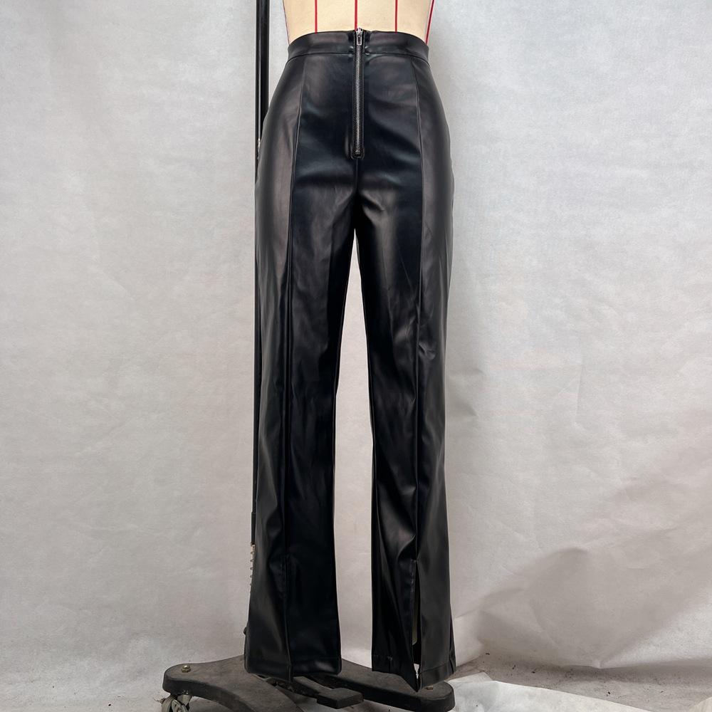 Leather Casual Pants, High Waist Slimming Casual Straight Pants PU Wide-leg Leather Pants Solid Color Slit XL чорний
Leather Casual Pants, High Waist Slimming Casual Straight Pants PU Wide-leg Leather Pants Solid Color Slit XL чорний