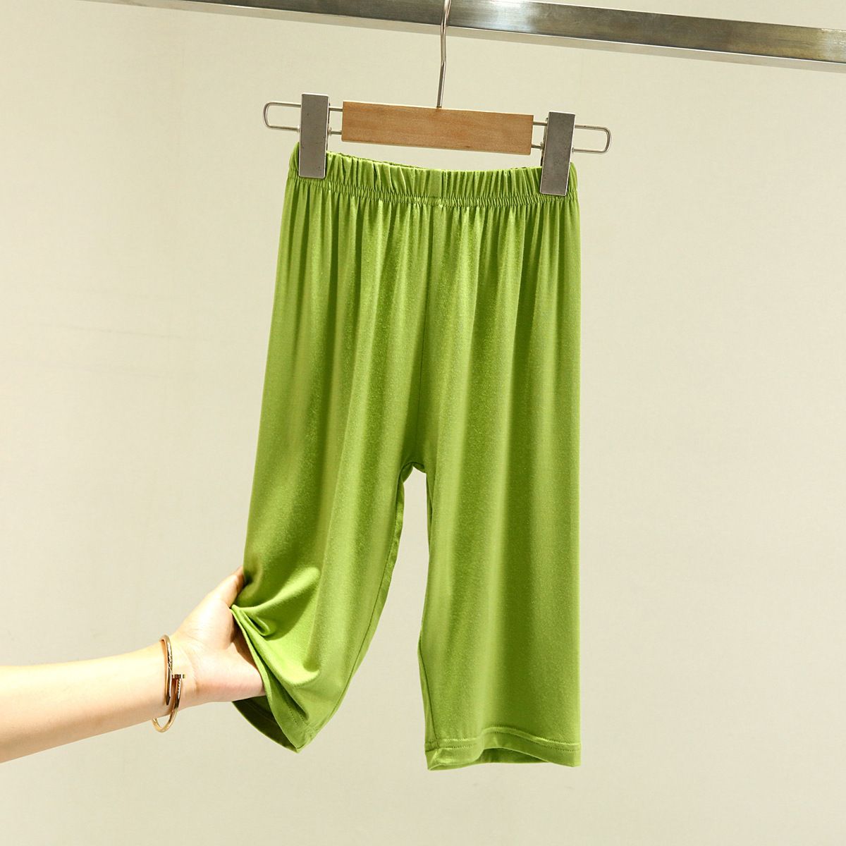 Детские укороченные брюки из модала, летние, свободные, домашняя одежда для сна для мальчиков и девочек, тонкие, тянущиеся, повседневные шорты для ношения на улице 160