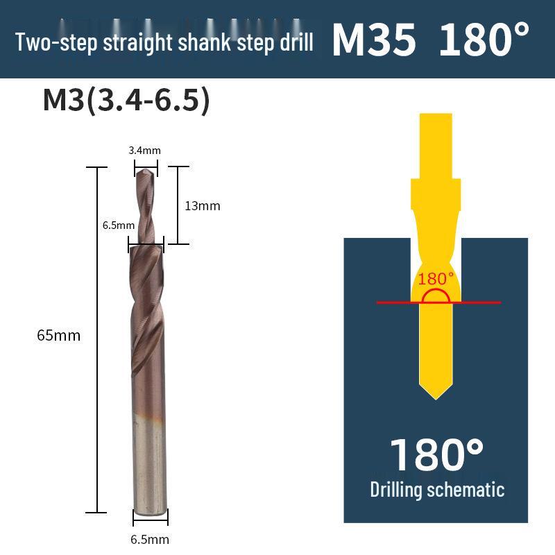 Two-step M35 Cobalt HSS Chamfering & Countersink Drill Bit Reamer
Two-step M35 Cobalt HSS Chamfering & Countersink Drill Bit Reamer