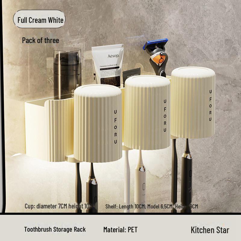 Настенная подставка для зубных щеток и чашек без перфорации для хранения в ванной комнате
Настенная подставка для зубных щеток и чашек без перфорации для хранения в ванной комнате