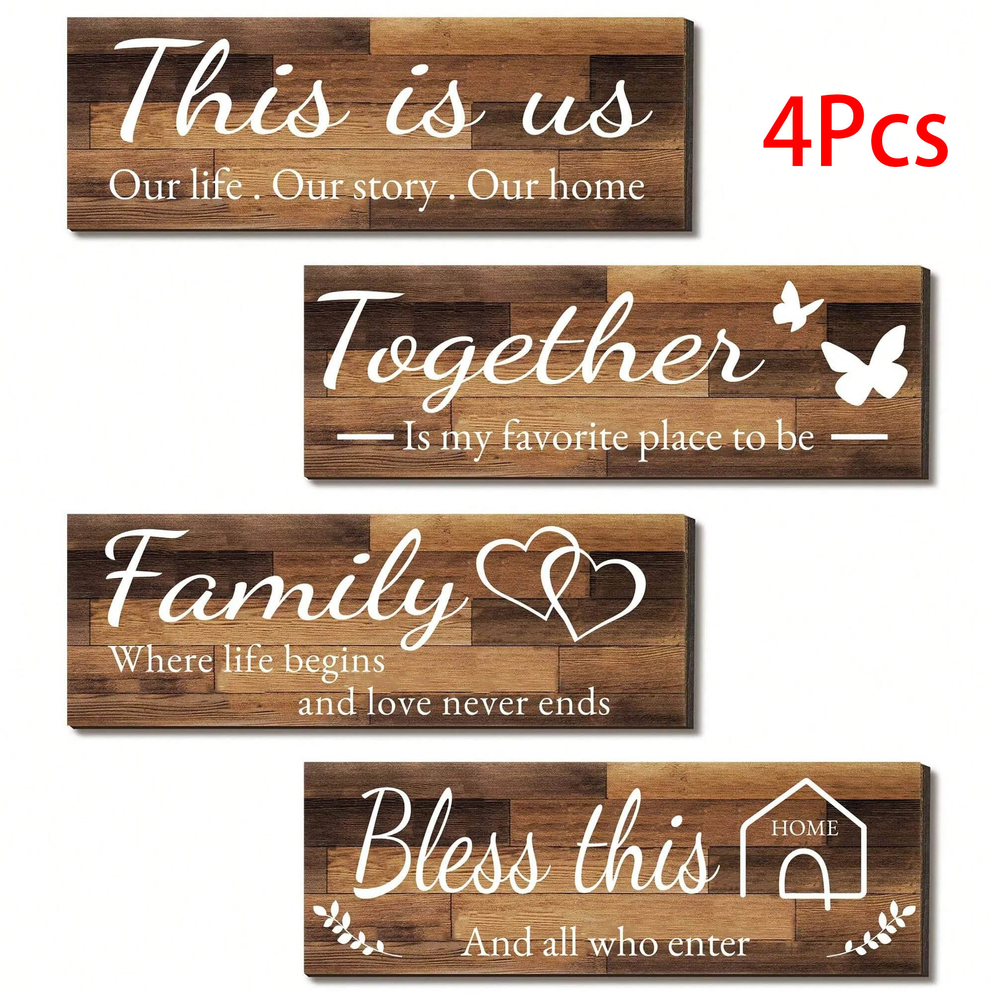 4 Pcs Wall Decor Signs This Is Us Together Bless This Home Family Rustic Wooden Farmhouse Home Art Decor For Living Room Bedroom
4 Pcs Wall Decor Signs This Is Us Together Bless This Home Family Rustic Wooden Farmhouse Home Art Decor For Living Room Bedroom