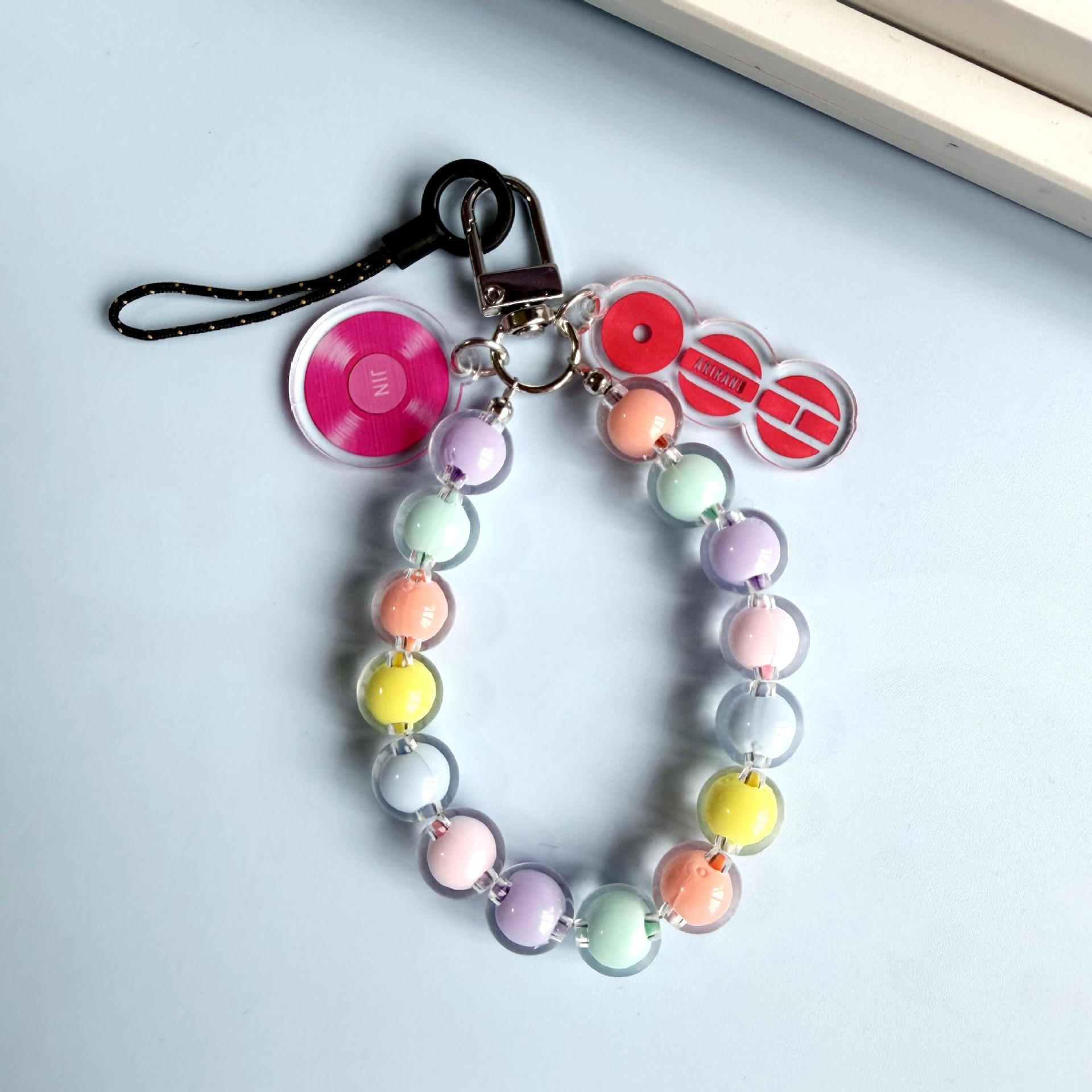 BTS Album Record Beaded Keychain, Cute Macaron Pastel Bead Chain Charm with Mini Vinyl Disc Pendant, Kpop Fans Bag Accessory JIN
BTS Album Record Beaded Keychain, Cute Macaron Pastel Bead Chain Charm with Mini Vinyl Disc Pendant, Kpop Fans Bag Accessory JIN
