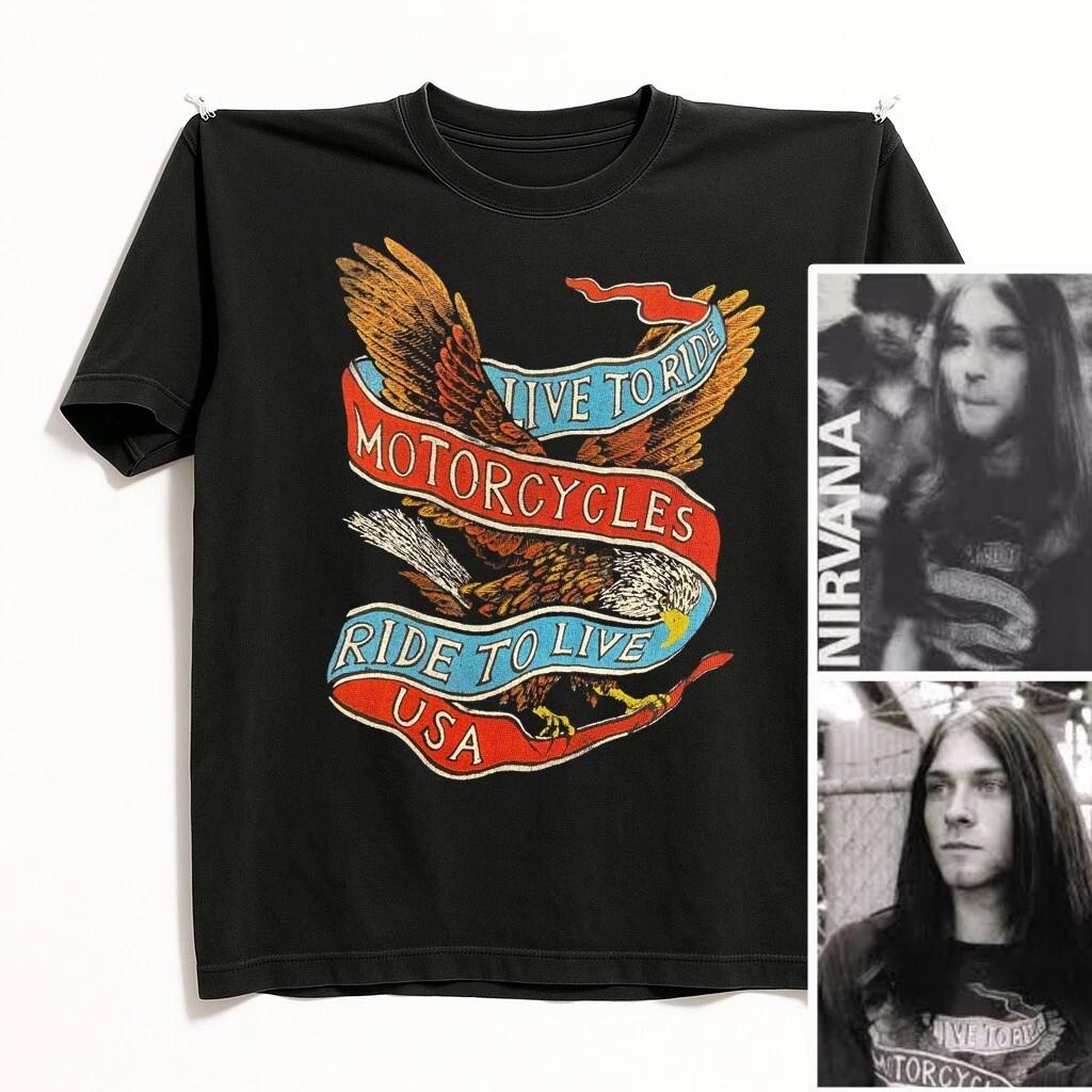 Live To Ride...T-Shirt as worn by Kurt Cobain (Nirvana / Love Buzz/Bleach) S
Live To Ride...T-Shirt as worn by Kurt Cobain (Nirvana / Love Buzz/Bleach) S