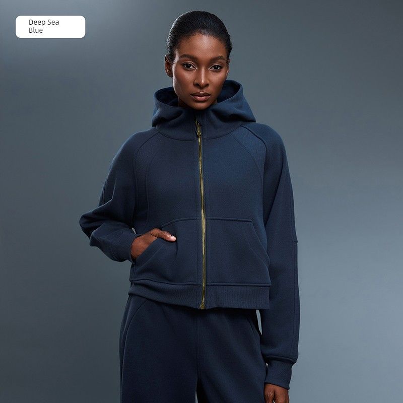 Lu Same Style Full Zipper Hooded Cardigan Sweater Female Commuter s All-Matching Loose Fleece Lined Padded Warm Keeping Sports Outwear Deep Sea Blue 6/8
Lu Same Style Full Zipper Hooded Cardigan Sweater Female Commuter s All-Matching Loose Fleece Lined Padded Warm Keeping Sports Outwear Deep Sea Blue 6/8