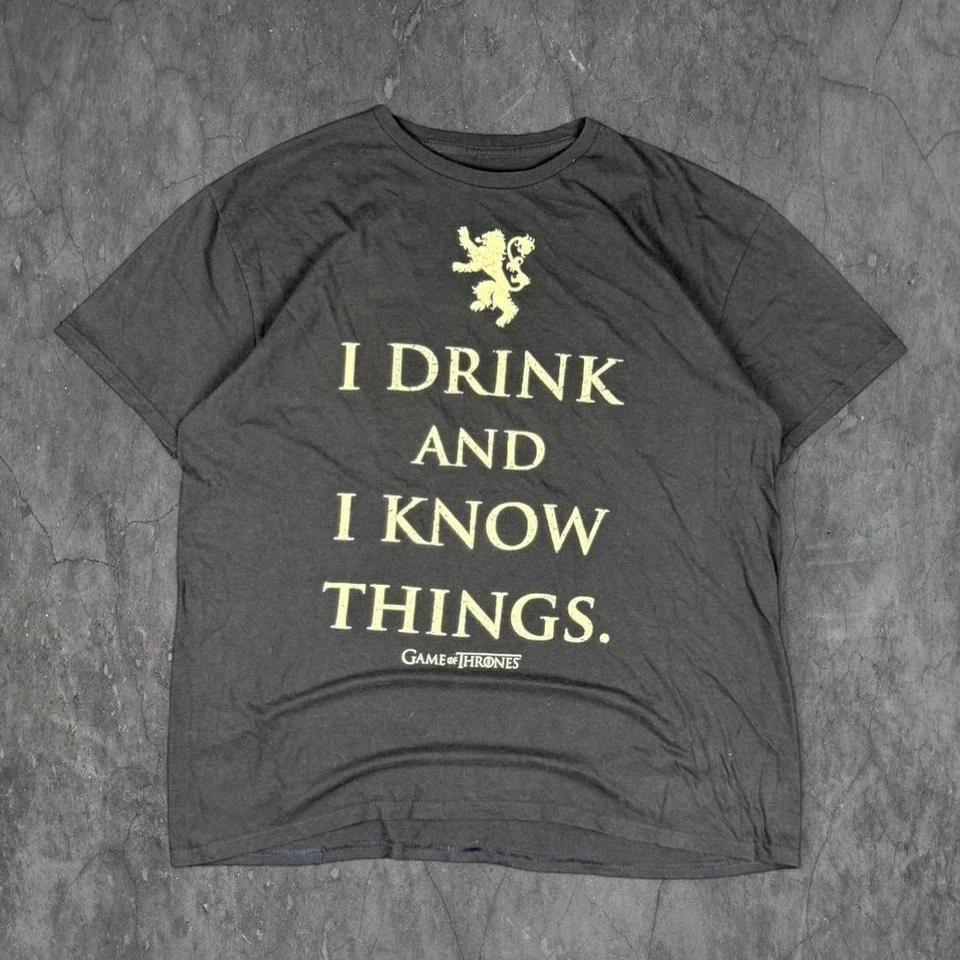 2017 Game of Thrones black cotton t-shirt I Drink and I Know things Size XL M
2017 Game of Thrones black cotton t-shirt I Drink and I Know things Size XL M