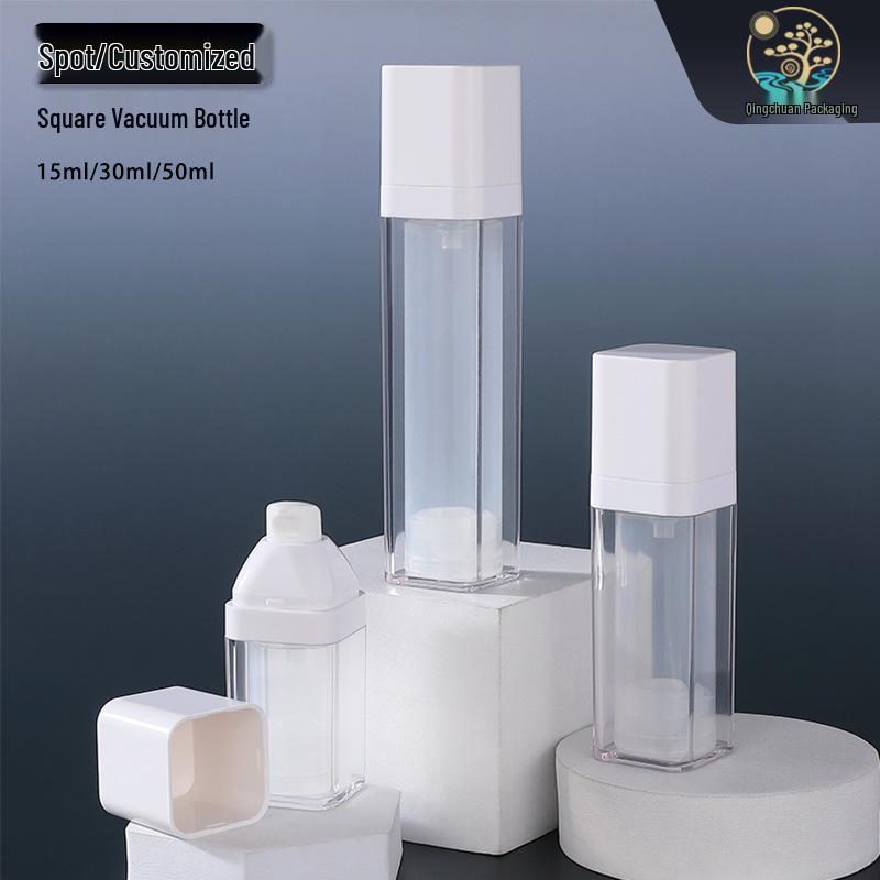 Square Vacuum Bottle with Pump for Cosmetics (15ml, 30ml, 50ml) 15ml
Square Vacuum Bottle with Pump for Cosmetics (15ml, 30ml, 50ml) 15ml