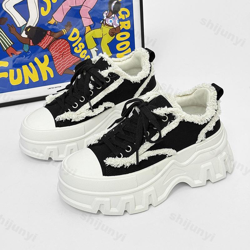 2026 Autumn New Fashi Trend Casual Thick Soled Canvas Shoes for Men N Slip Comfortable Shallow Mouth Lace Up Chunky sneakers 44 чорний білий колір
2026 Autumn New Fashi Trend Casual Thick Soled Canvas Shoes for Men N Slip Comfortable Shallow Mouth Lace Up Chunky sneakers 44 чорний білий колір