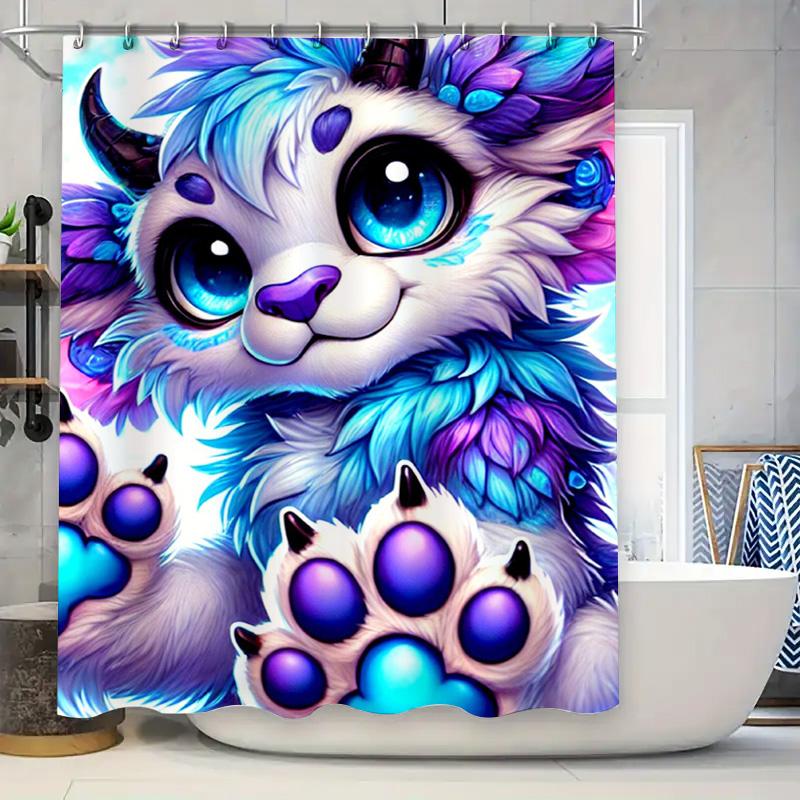 Adorable Fantasy Animal Shower Curtain Blue Purple White Paws Cat Paw Print Waterproof Fabric For Bathroom Decorations Size: W72 W60H190(CM)-1 Pcs
Adorable Fantasy Animal Shower Curtain Blue Purple White Paws Cat Paw Print Waterproof Fabric For Bathroom Decorations Size: W72 W60H190(CM)-1 Pcs