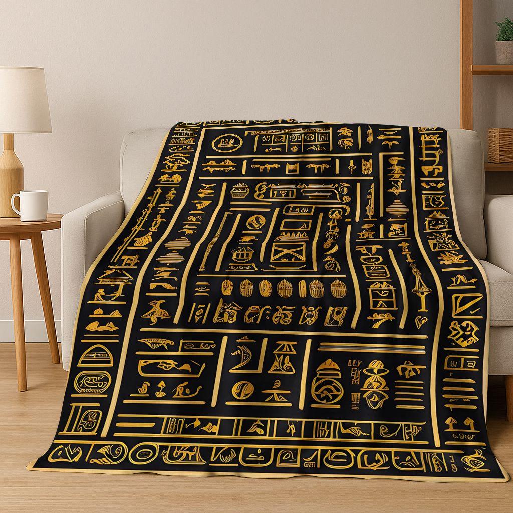 Ancient Egyptian Hieroglyphic Symbols Carved Murals Flannel Blanket,Cozy Soft Throw Blanket for Home Bedroom Bed Sofa Cover Gift 75x90cm
Ancient Egyptian Hieroglyphic Symbols Carved Murals Flannel Blanket,Cozy Soft Throw Blanket for Home Bedroom Bed Sofa Cover Gift 75x90cm