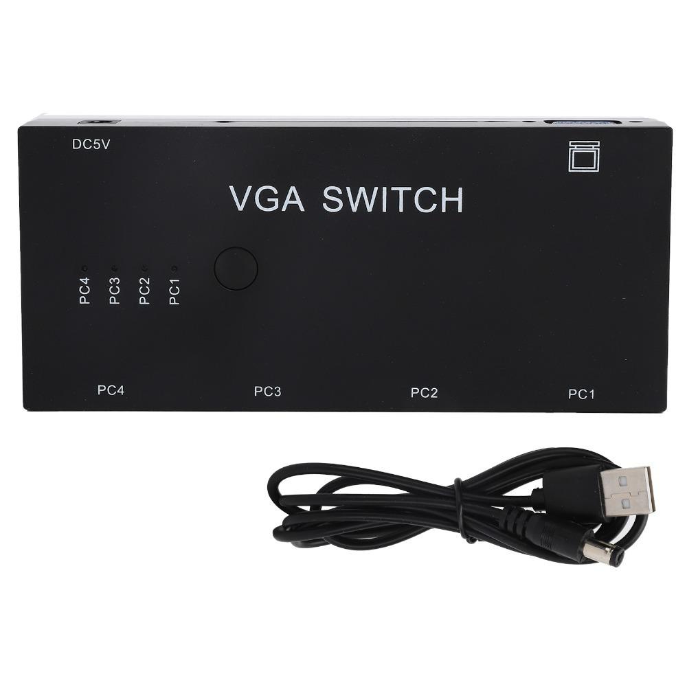 1920@1080P VGA Switcher 4 in 1 Out HD Video Sharer VGA Switch Box for VGA/XVGA/SVGA/UXGA TV Monitor чорний
1920@1080P VGA Switcher 4 in 1 Out HD Video Sharer VGA Switch Box for VGA/XVGA/SVGA/UXGA TV Monitor чорний