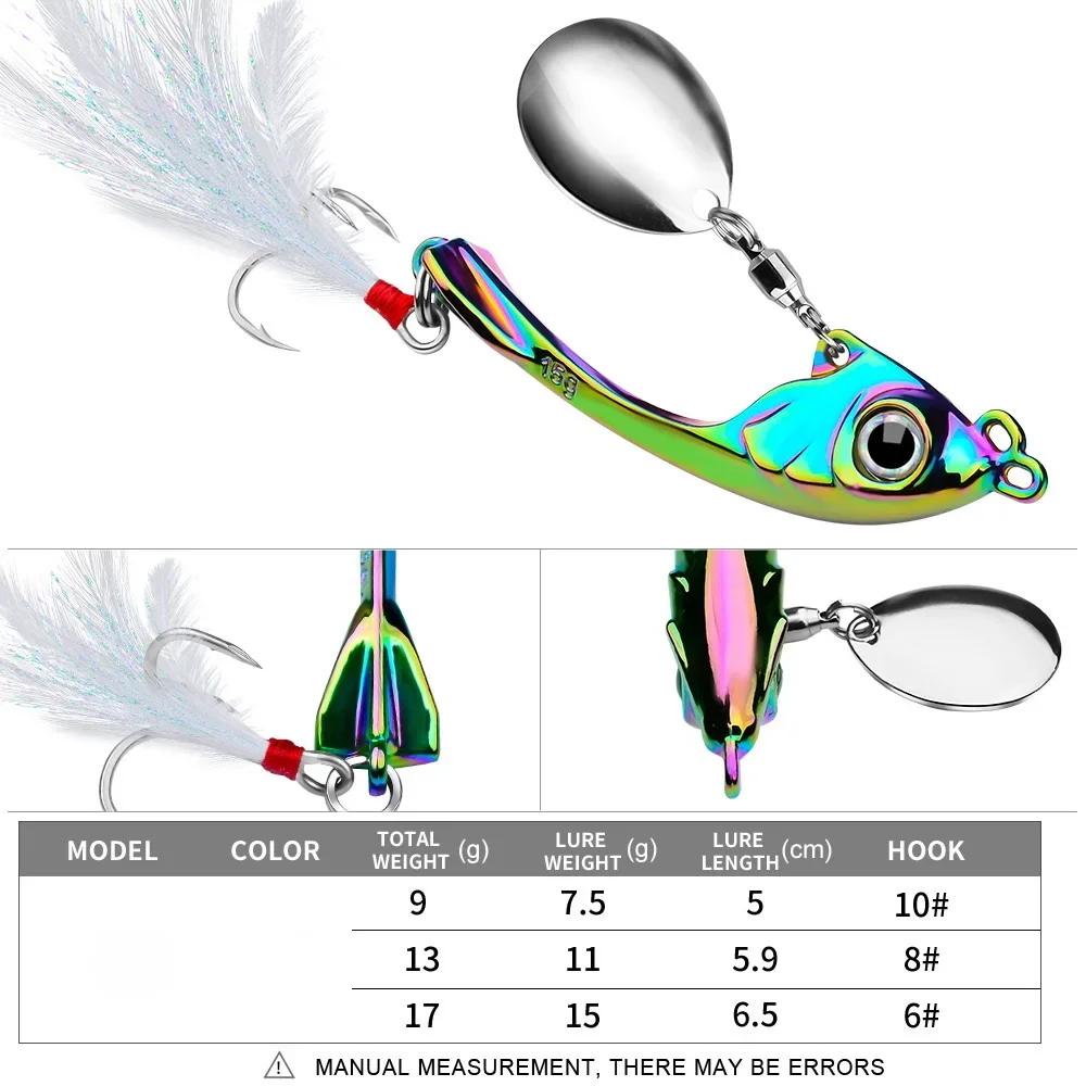 Spinner Bait 7g 10g 15g Metal Vib Fishing Lure Trolling Rotating Spoon Wobbler Sinking Hard Bait With Sequin Pesca For Bass Pike 7g
Spinner Bait 7g 10g 15g Metal Vib Fishing Lure Trolling Rotating Spoon Wobbler Sinking Hard Bait With Sequin Pesca For Bass Pike 7g