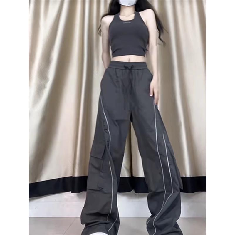 Женские полосатые быстросохнущие брюки карго с широкими штанинами - с высокой посадкой, свободного кроя для весны/осени 2025. L
Женские полосатые быстросохнущие брюки карго с широкими штанинами - с высокой посадкой, свободного кроя для весны/осени 2025. L