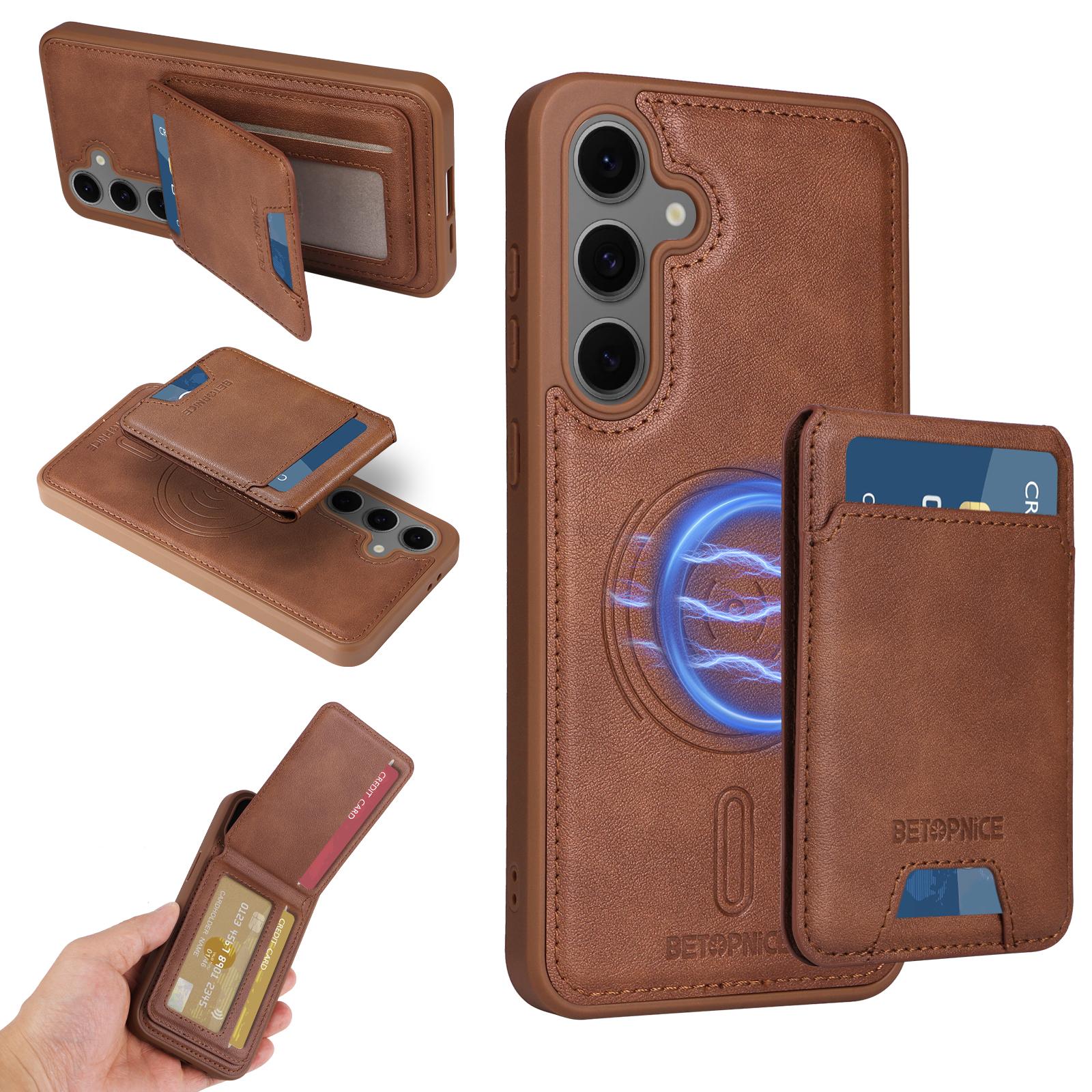 For Samsung Galaxy S24 FE Magnetic Case BETOPNICE RFID Blocking Leather Phone Back Cover with Detachable Card Bag Brown
For Samsung Galaxy S24 FE Magnetic Case BETOPNICE RFID Blocking Leather Phone Back Cover with Detachable Card Bag Brown