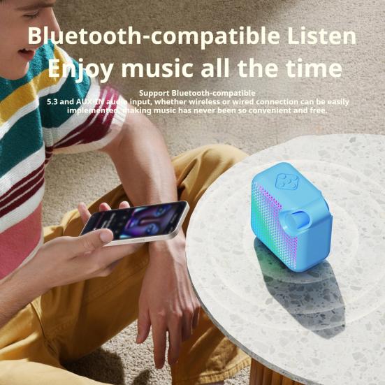 Bluetooth-compatible Speaker with Colorful Lights Low Latency Wide Area Sound Effect Rechargeable Speaker Music Player жовтий
Bluetooth-compatible Speaker with Colorful Lights Low Latency Wide Area Sound Effect Rechargeable Speaker Music Player жовтий