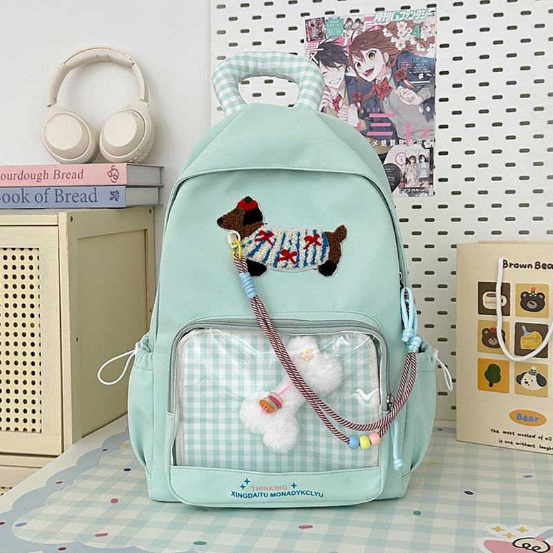 Cute dachshund schoolbag female junior high school student Japanese Ba Chi Pain bag ins wind backpack student transparent backpack tide single bag зелений
Cute dachshund schoolbag female junior high school student Japanese Ba Chi Pain bag ins wind backpack student transparent backpack tide single bag зелений