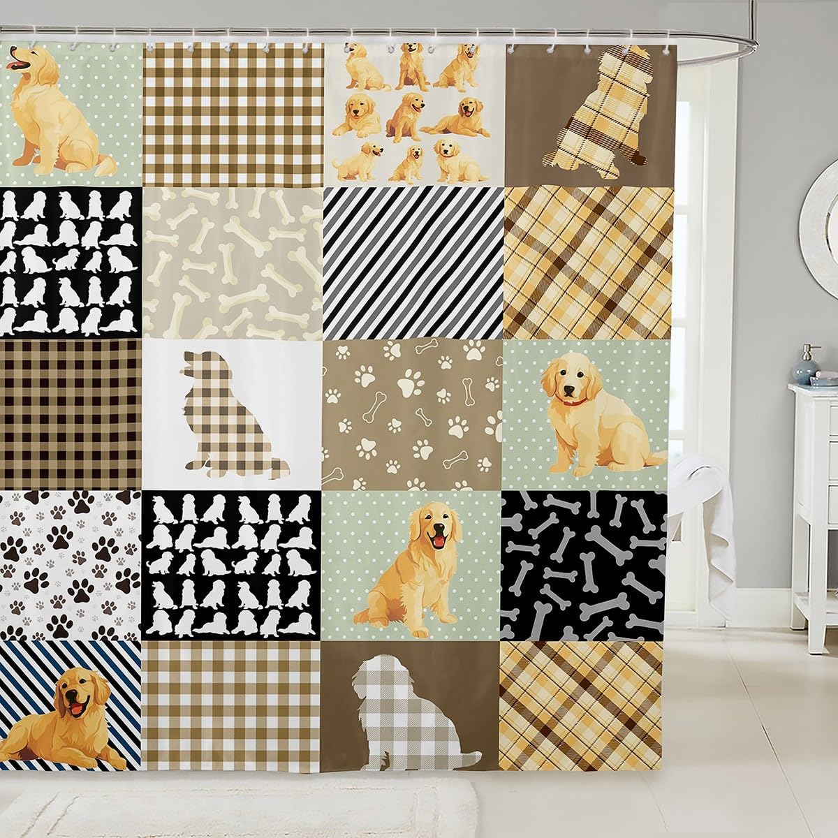 Cartoon Dog Bath Curtain,Rustic Farmhouse Style Shower Curtain For Kids,Puppy Bathroom Shower Curtain Sets,Cute Pet Bathroom W60H190(CM)-1 Pcs
Cartoon Dog Bath Curtain,Rustic Farmhouse Style Shower Curtain For Kids,Puppy Bathroom Shower Curtain Sets,Cute Pet Bathroom W60H190(CM)-1 Pcs