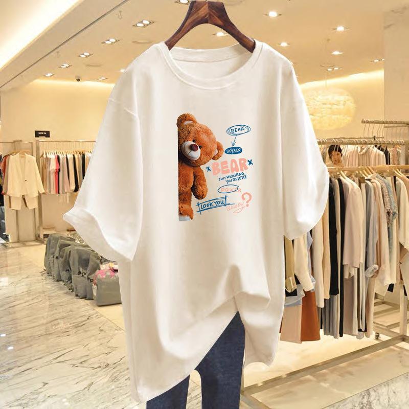 Pure cotton cartoon bear t-shirt women s summer new white loose top t-shirt bottoming shirt short sleeve XXXL
Pure cotton cartoon bear t-shirt women s summer new white loose top t-shirt bottoming shirt short sleeve XXXL