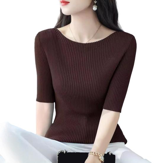 Женские топы Slim Fit, однотонные, ребристые, с круглым вырезом и коротким рукавом, эластичные, с короткими рукавами, топы для повседневной носки кофейный
Женские топы Slim Fit, однотонные, ребристые, с круглым вырезом и коротким рукавом, эластичные, с короткими рукавами, топы для повседневной носки кофейный