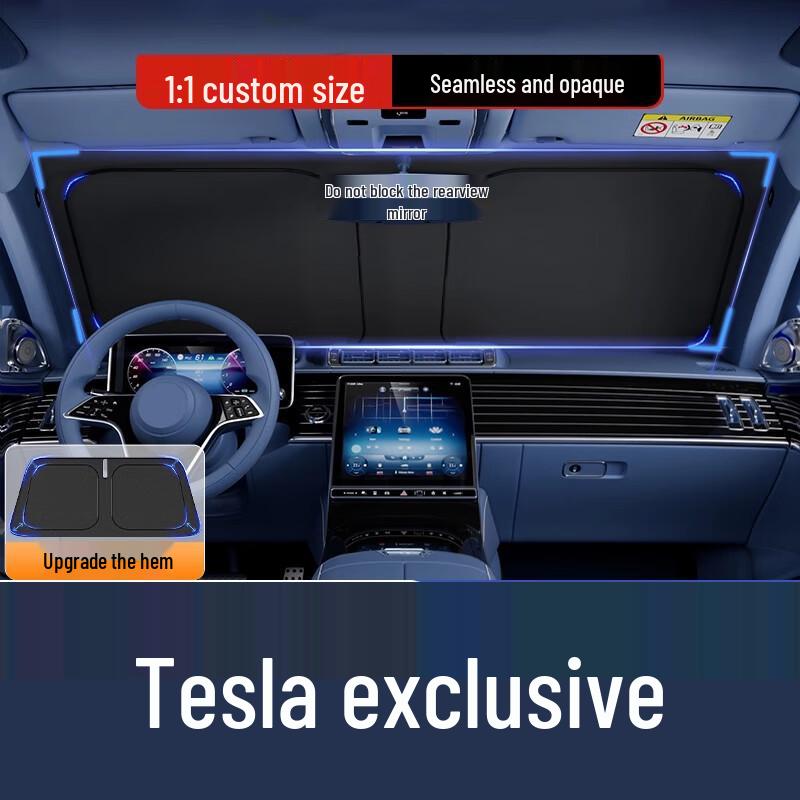 Tesla Exclusive Model Y Sun Shade: Heat Insulation & UV Protection Windshield Curtain Other Models - Titanium Silver Shade
Tesla Exclusive Model Y Sun Shade: Heat Insulation & UV Protection Windshield Curtain Other Models - Titanium Silver Shade