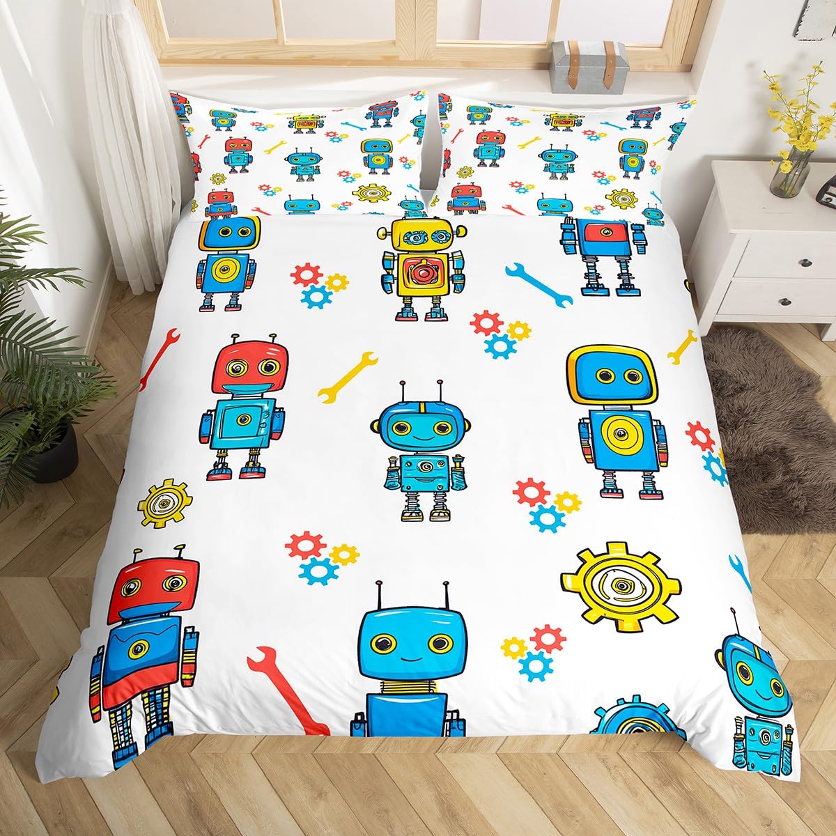 Comforter Robot Cartoon Toys Intelligent Equipment Bedding Set Watercolor Flowers Comforter 3Pcs Polyester Comforter (quilt)-EU Single(135*200cm)3pcs
Comforter Robot Cartoon Toys Intelligent Equipment Bedding Set Watercolor Flowers Comforter 3Pcs Polyester Comforter (quilt)-EU Single(135*200cm)3pcs
