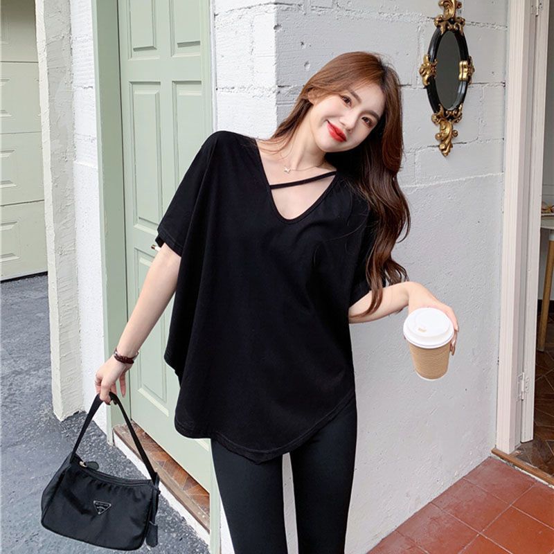 150.10 KG 40 Loose U Collar Short Sleeve T-shirt Women s Ins Stylish Summer Clothing Fashionable New K-style Sneaky Design Women s Clothing Black XL
150.10 KG 40 Loose U Collar Short Sleeve T-shirt Women s Ins Stylish Summer Clothing Fashionable New K-style Sneaky Design Women s Clothing Black XL
